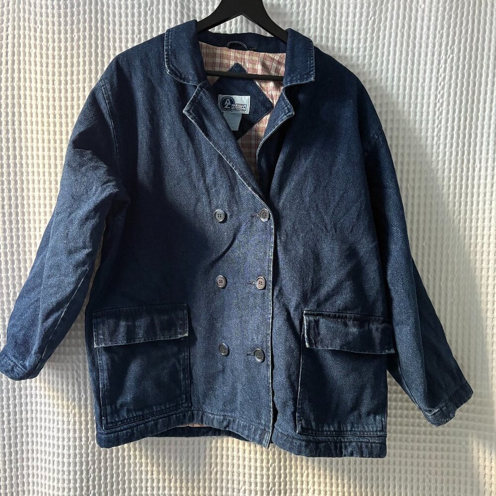 Vintage Arizona Jean Co. lined cotton denim chore barn work jacket women's L/XL